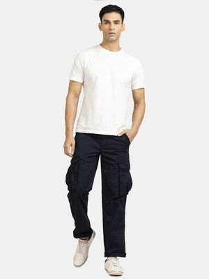 Airforce Cotton Elastane Solid Cargo Pant