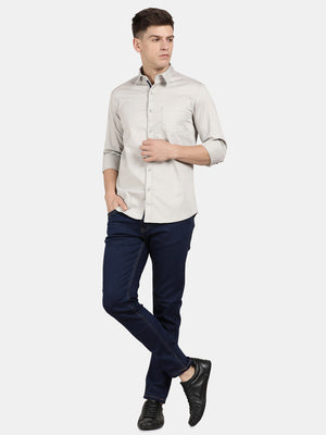 t-base Silver Cloud Cotton Twill Solid Shirt