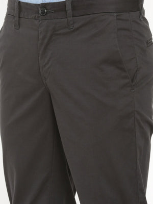 t-base men's Dark Grey Solid Cotton Lycra Chino Pant