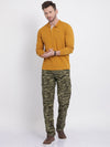 t-base Light Olive Printed Cargo Pant With Belt