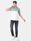 t-base Silver Cloud Half Sleeve Cotton Linen Solid Casual Shirt