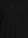 t-base Black Dobby Cotton Polyster Stretch Casual Shirt