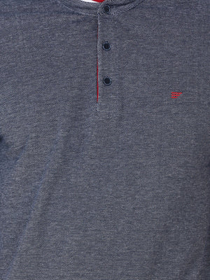 t-base Navy Cotton Polo Stylised T-Shirt
