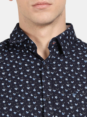 t-base Navy Cotton Twill Solid Shirt