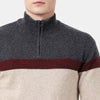 t-base Bright Denim Full Sleeve Half Zip Stylised Sweater