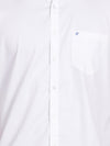 t-base White Dobby Cotton Polyster Stretch Casual Shirt