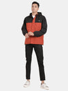 t-base Rust Nylon Ribstop Solid Full Sleeve Waterproof Reversible Rainwear Jacket