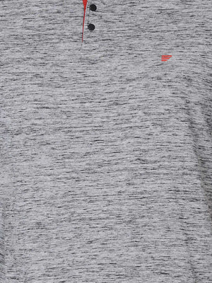 t-base Grey Depth Cotton Henley Stylised T-Shirt