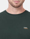 Pine Solid Cotton Crew Neck t-shirt