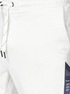 t-base Men White Melange Cotton Polyester Solid Basic Knitted Shorts