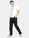 Black Cotton Rfd Solid Cargo Pant