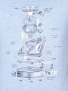 t-base Heritage Blue Cotton Crewneck Printed T-Shirt