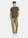 Olive Cotton Solid Cargo Pant
