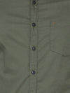  t-base Olive Solid Cotton Casual Shirt 