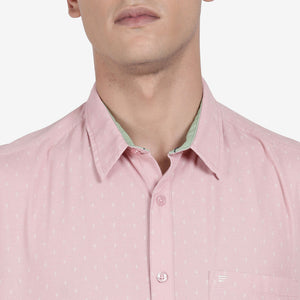 t-base Dusty Rose Cotton Printed Shirt