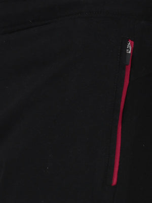 t-base men's Black Solid Regular-Fit Track Pant
