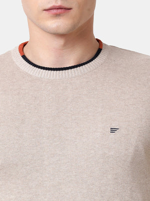 t-base Birch Melange Full Sleeve Crewneck Solid Sweater