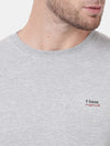 t-base Grey Melange Cotton Stretch Single Jersey Crewneck Melange T-Shirt