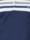 t-base Ensign Blue Melange Cotton Polo Stylised T-Shirt