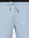 t-base Powder Blue Cotton Linen Solid Knit Shorts