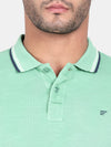 t-base Green Spruce Cotton Polyester Polo Solid T-Shirt
