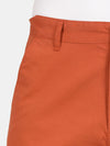 t-base Men Rust Cotton Solid Chino Shorts