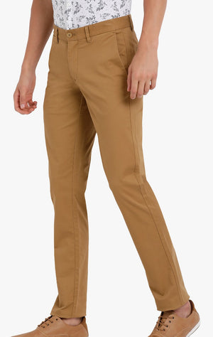 t-base Whiskey Cotton Stretch Solid Chino Trouser