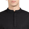 t-base Black Linen Solid Shirt