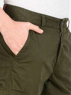 t-base Olive Solid Cargo Pant