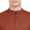 t-base Rust Linen Solid Shirt