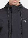 t-base Navy Nylon Ribstop Solid Full Sleeve Waterproof Rainwear Jacket and Pant Set