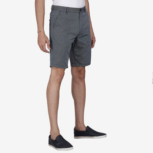 t-base Navy Cotton Checks Chino Shorts