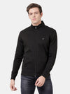 t-base Black Cotton Polyester Solid Sweatshirt