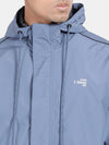 t-base Storm Blue Nylon Ribstop Solid Full Sleeve Waterproof Rainwear Jacket