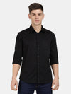 t-base Black Cotton Twill Solid Shirt