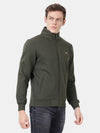 t-base Deep Forest Melange Cotton Polyester Fleece Solid Sweatshirt