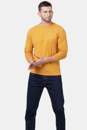 Spruce Yellow Striper Cotton Crew Neck t-shirt