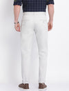 t-base men's White Solid Cotton Lycra Chino Pant