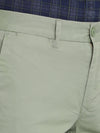 t-base men's Kashmir Green Solid Cotton Lycra Chino Pant
