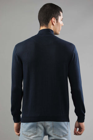 t-base Jet Black Solid Cotton Sweater
