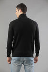 t-base Black Full Sleeve Turtle Neck Solid Sweater