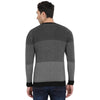 t-base Black V Neck Self Design Sweater