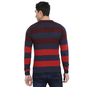 t-base Indigo V Neck Colour blocked Sweater