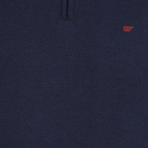 t-base Navy Mock Collar Solid Sweater