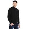 t-base Black Mock Collar Solid Sweater