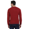 t-base Maroon Henley Neck Solid Sweater
