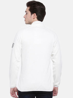 t-base White Solid Mock Collar Sweatshirt