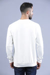 t-base Broken White Cotton Polyester Fleece Solid Sweatshirt