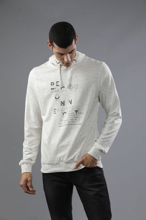 t-base Ecru Campi Cotton Polyster Terry Solid Sweatshirt