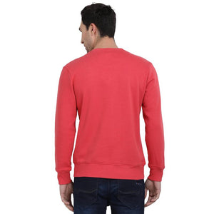 t-base Orange Graphic Round Neck Sweatshirt